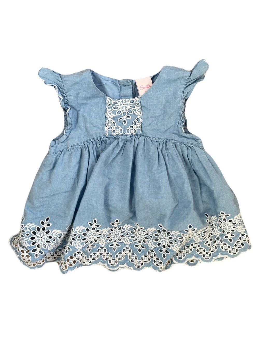 🩵4/$20Charming Blue Eyelet Baby Dress‎